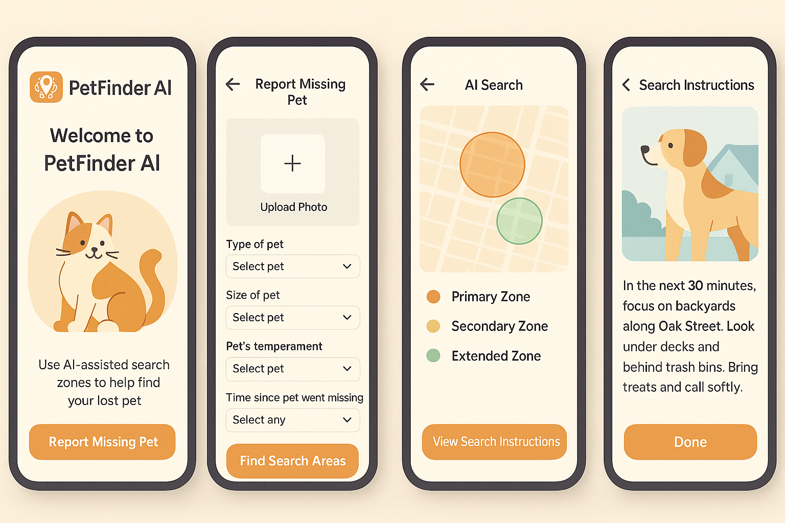 PetFinder AI App Screenshots
